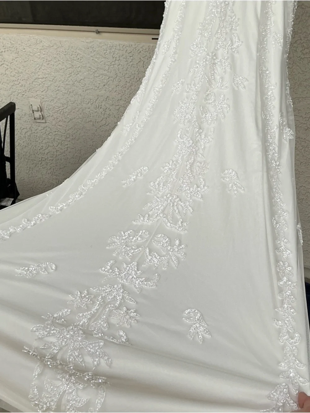 NWT Lulu’s Momentous Love Beaded Bustier Mesh Mermaid Maxi Wedding Dress Large